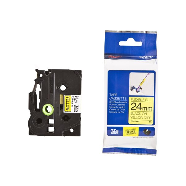 Консуматив Brother TZe-FX651 Tape Black on Yellow, Flexible ID, 24mm, 8m - Eco