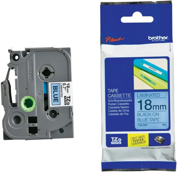Консуматив Brother TZe-541 Tape Black on Blue, Laminated, 18mm, 8 m - Eco