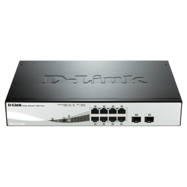 Комутатор D-Link 8-Port Gigabit PoE Smart Switch with 2 SFP ports