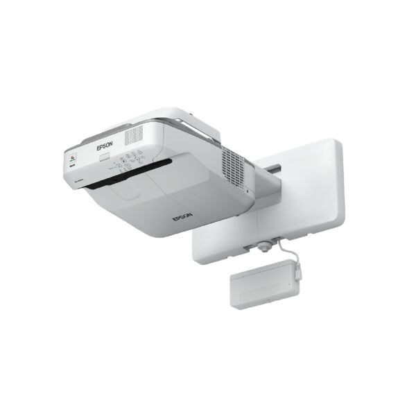 Мултимедиен проектор Epson EB-695Wi, 3LCD, Ultra short, WXGA (1280 x 800), 16:10, 3,500 lumen, 14000:1, Ethernet, Wireless LAN (optional), VGA, HDMI (3x), 5.9 kg, Finger touch unit, Interactive pens, Wall mounting bracket, 36 months