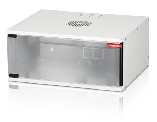 Комуникационен шкаф Formrack 19" Wall Mounted rack 4U SOHO 512/400mm, height: 225mm, loading capacity: 50kg., tempered glass door, 19" front rails