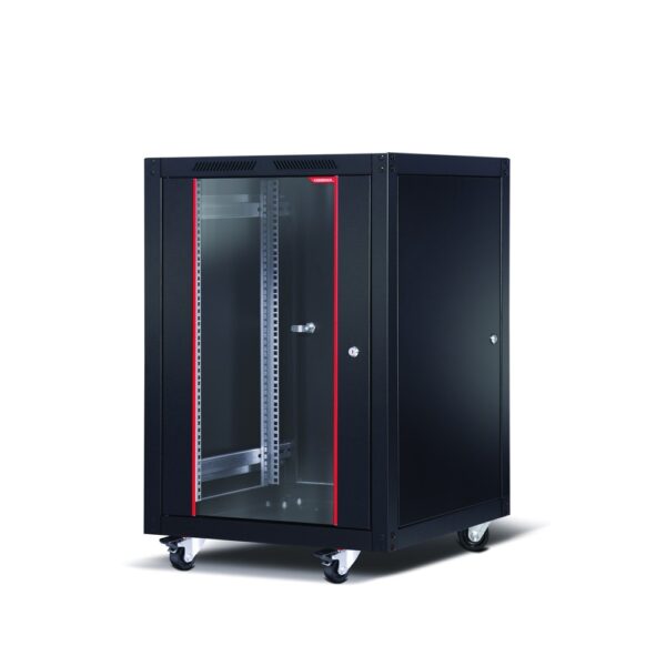 Комуникационен шкаф Formrack 19" Free standing rack 16U 600/600mm, height: 942mm, loading capacity: 600 kg, front tempered glass door, openable locking sides and back (does not include castor/feet group)