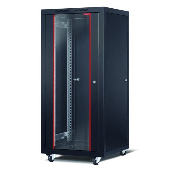 Комуникационен шкаф Formrack 19" Free standing rack 32U 600/600mm, height: 1653 mm, loading capacity: 600 kg, front tempered glass door, openable locking sides and back (does not include castor/feet group)
