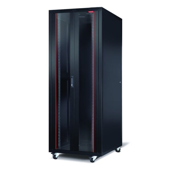 Комуникационен шкаф Formrack 19" Free standing rack 42U 600/1200mm, height: 2098mm, loading capacity: 600 kg, front tempered glass door, openable locking sides and back (does not include castor/feet group)