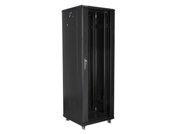 Комуникационен шкаф Lanberg rack cabinet 19" free-standing 37U / 600x600 self-assembly flat pack, black