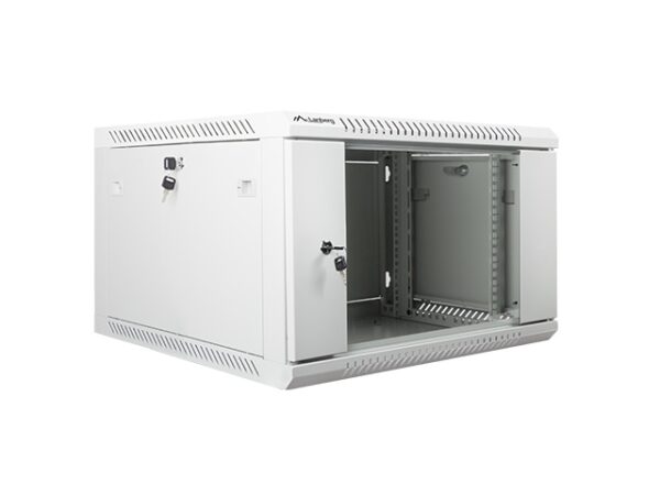 Комуникационен шкаф Lanberg rack cabinet 19" wall-mount 6U / 600x600 for self-assembly (flat pack), grey