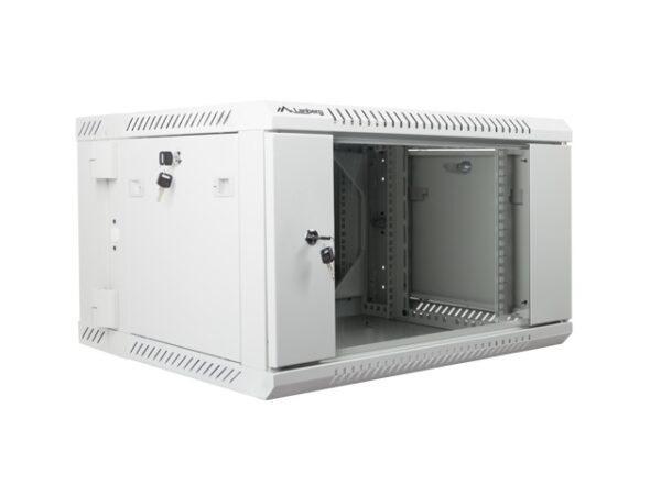 Комуникационен шкаф Lanberg rack cabinet 19” double-section wall-mount 6U / 600x600 for self-assembly (flat pack), grey