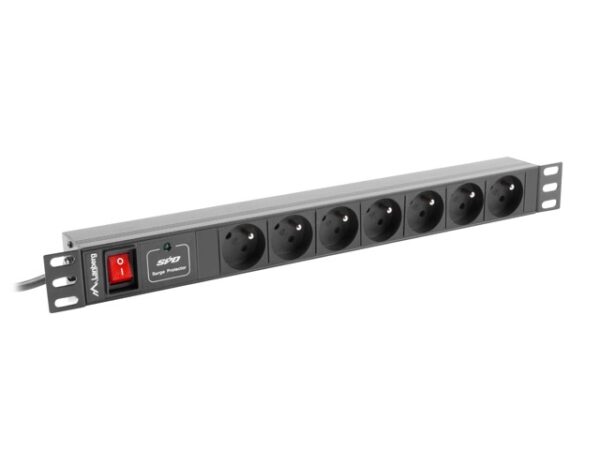 Филтър Lanberg power distribution unit (PDU) 19"1U 10A 7 SOCKETS 2M, black