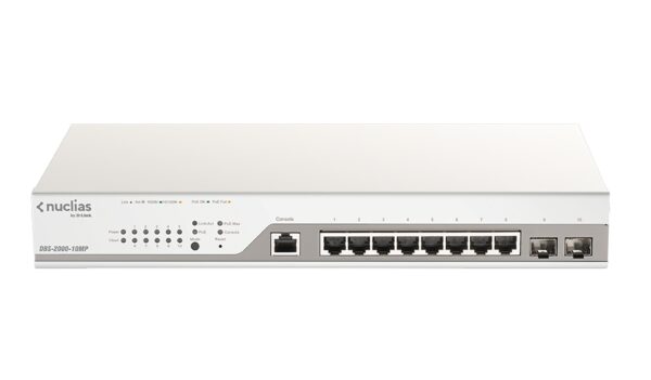 Комутатор D-Link 10-Port Gigabit PoE+ Nuclias Smart Managed Switch including 2x SFP Ports (With 1 Year License)