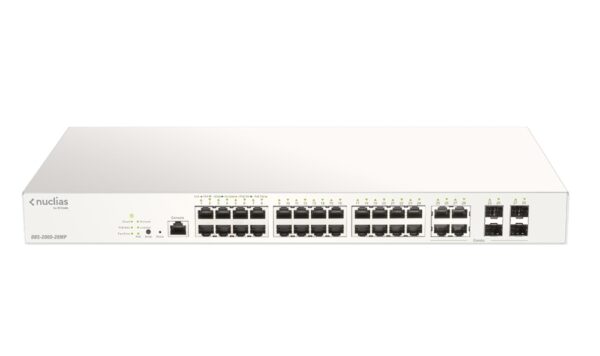 Комутатор D-Link 28-Port Gigabit PoE+ Nuclias Smart Managed Switch including 4x 1G Combo Ports, 370W (With 1 Year License)