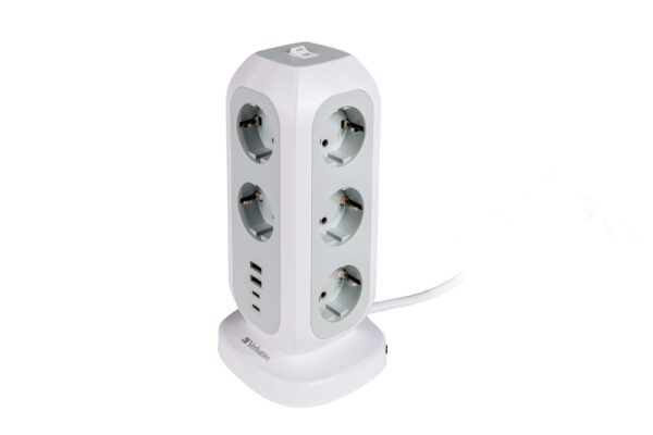 Разклонител Verbatim EUPT-01 EU Power Tower 11 AC with 2 x USB-C / 2 x USB-A