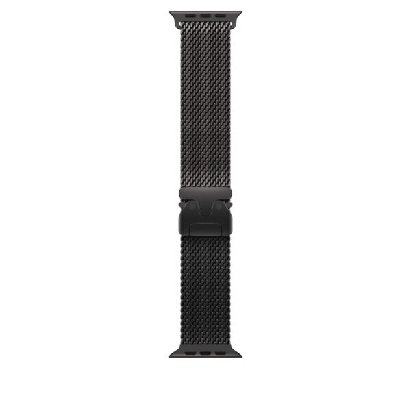 Каишка за часовник Apple Watch 49mm Milanese Loop: Black Titanium Milanese Loop - Large