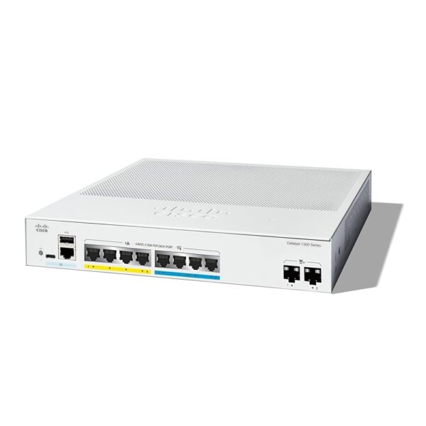 Комутатор Cisco Catalyst 1300 4-port 2.5GE, 4-port GE, PoE, 2x10G SFP+