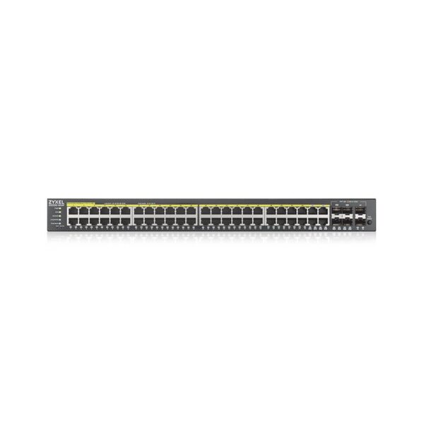 Комутатор ZyXEL GS2220-50HP, EU region, 48-port GbE L2 PoE Switch with GbE Uplink (1 year NCC Pro pack license bundled)