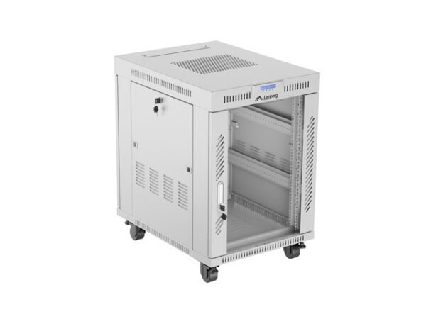 Комуникационен шкаф Lanberg rack cabinet 19" free-standing 15U/600x800 (flat pack) with glass door lcd grey v2