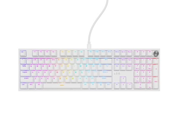 Клавиатура Genesis Mechanical Gaming Keyboard Thor 404 White RGB Backlight Gateron Peach Silent, US Layout