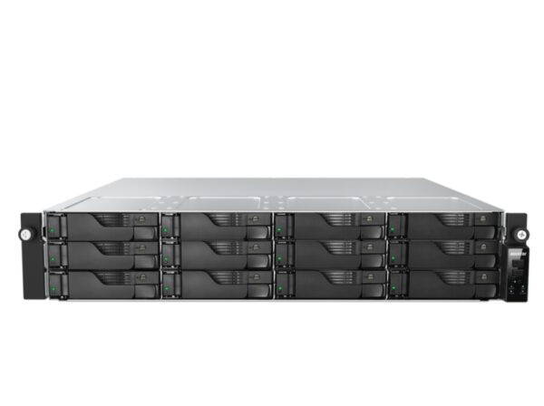 Мрежов сторидж Asustor AS7212RDX, 2U 12-bay NAS, AMD Ryze 7 Pro 7745 Octa-Core 3.8GHz (up to 5.3GHz), 16GB ECC DDR5-4800 UDIMM (Max. 192GB),12 x SATA3 6Gb/s; 3.5"/2.5" HDD/SSD,1x M.2 NVMe slot (PCIe Gen5 x4), 2x GLAN 2x 10GLAN (10G/1G), Redundant 550W, Rail Kit, Black